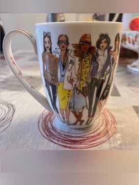 New Henri Bendel Mug featuring the iconic "Bendel Girls" fashion illustrations.